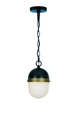 Crystorama Brian Patrick Flynn Capsule 3 Light Matte Black + Textured Gold Outdoor Pendant