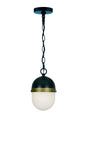 Crystorama Brian Patrick Flynn Capsule 3 Light Matte Black + Textured Gold Outdoor Pendant