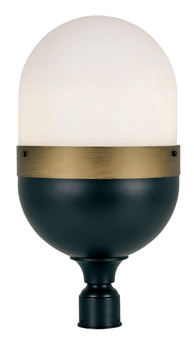 Crystorama Brian Patrick Flynn Capsule 3 Light Matte Black + Textured Gold Outdoor Post