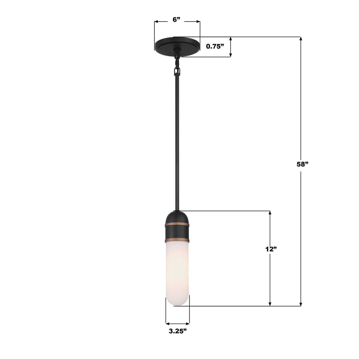 Crystorama Brian Patrick Flynn Capsule 1 Light LED Matte Black + Textured Gold Mini Pendant