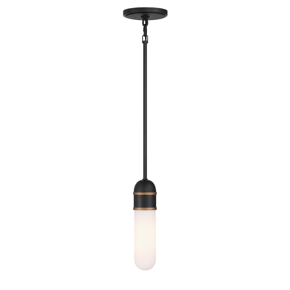 Crystorama Brian Patrick Flynn Capsule 1 Light LED Matte Black + Textured Gold Mini Pendant