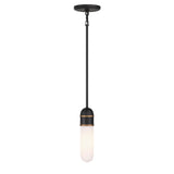 Crystorama Brian Patrick Flynn Capsule 1 Light LED Matte Black + Textured Gold Mini Pendant