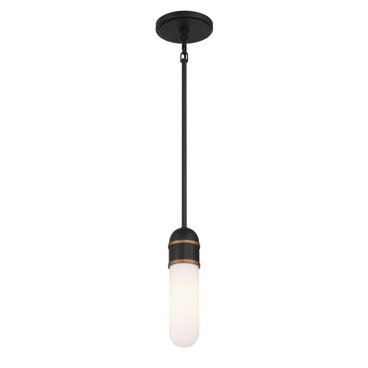 Crystorama Brian Patrick Flynn Capsule 1 Light LED Matte Black + Textured Gold Mini Pendant