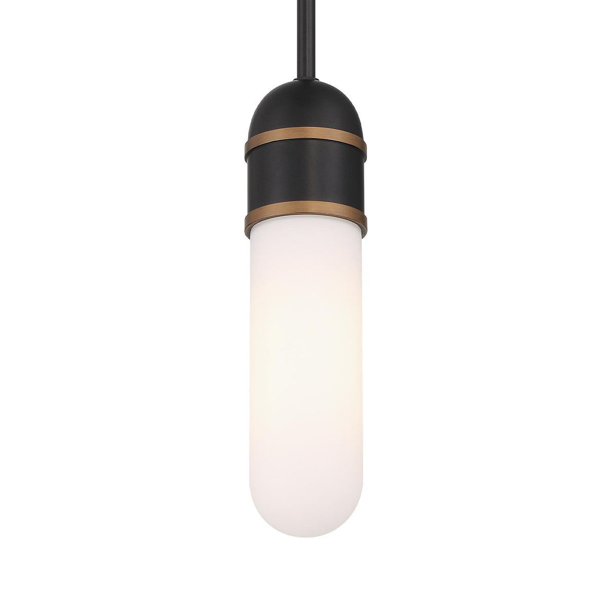 Crystorama Brian Patrick Flynn Capsule 1 Light LED Matte Black + Textured Gold Mini Pendant