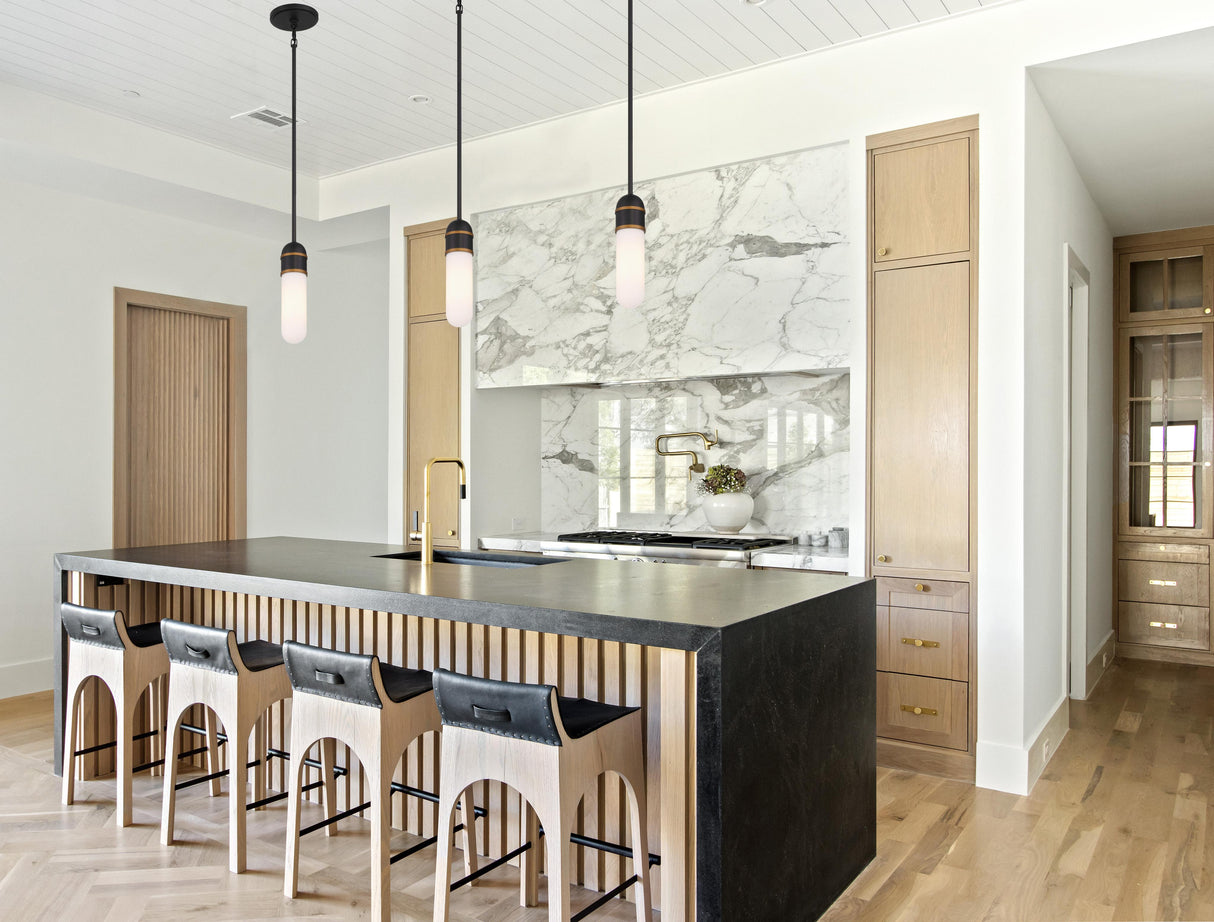 Crystorama Brian Patrick Flynn Capsule 1 Light LED Matte Black + Textured Gold Mini Pendant