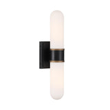 Crystorama Brian Patrick Flynn Capsule 2 Light LED Matte Black + Textured Gold Sconce