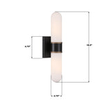 Crystorama Brian Patrick Flynn Capsule 2 Light LED Matte Black + Textured Gold Sconce