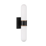 Crystorama Brian Patrick Flynn Capsule 2 Light LED Matte Black + Textured Gold Sconce