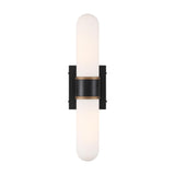 Crystorama Brian Patrick Flynn Capsule 2 Light LED Matte Black + Textured Gold Sconce