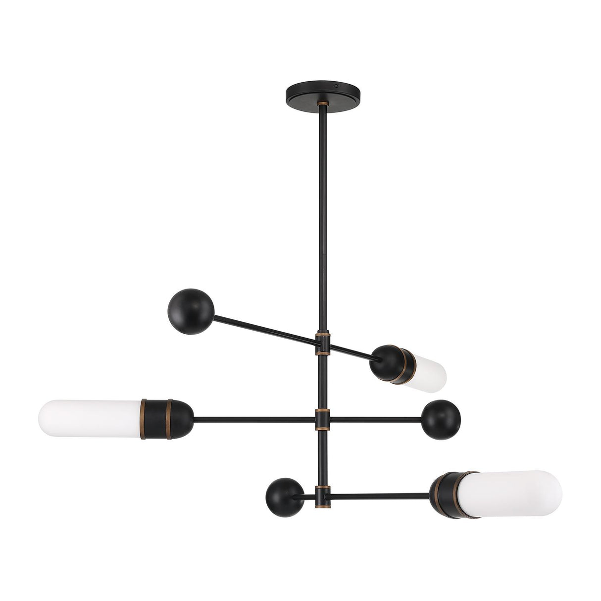 Crystorama Brian Patrick Flynn Capsule 3 Light LED Matte Black + Textured Gold Chandelier