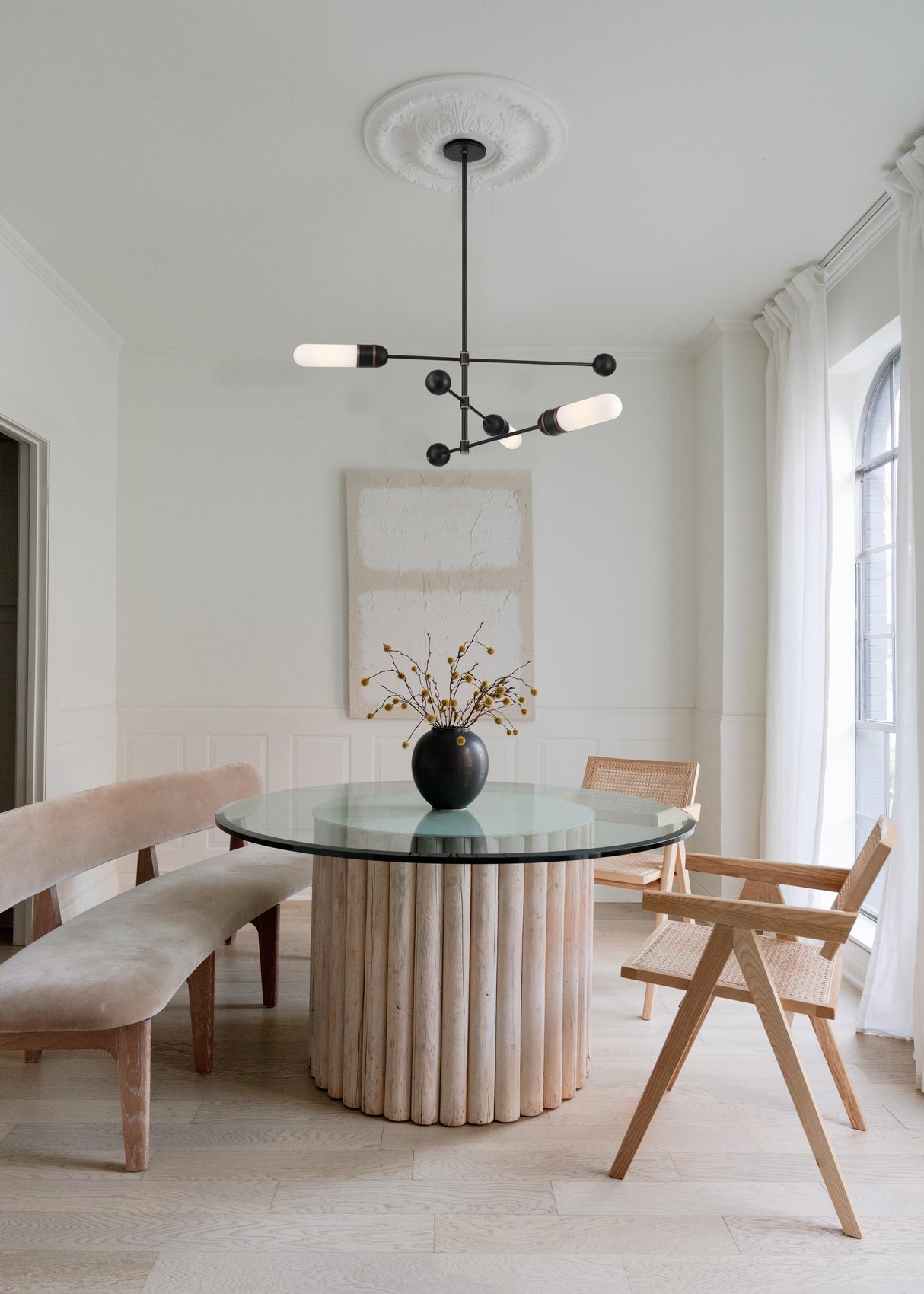 Crystorama Brian Patrick Flynn Capsule 3 Light LED Matte Black + Textured Gold Chandelier