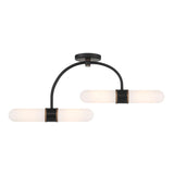 Crystorama Brian Patrick Flynn Capsule 4 Light LED Matte Black + Textured Gold Semi Flush
