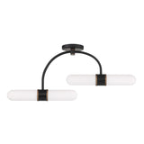 Crystorama Brian Patrick Flynn Capsule 4 Light LED Matte Black + Textured Gold Semi Flush