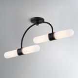 Crystorama Brian Patrick Flynn Capsule 4 Light LED Matte Black + Textured Gold Semi Flush