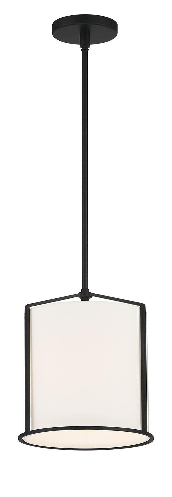 Crystorama Carlyn 1 Light Black Mini Pendant
