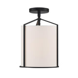 Crystorama Carlyn 1 Light Black Semi Flush Mount
