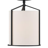 Crystorama Carlyn 1 Light Black Semi Flush Mount
