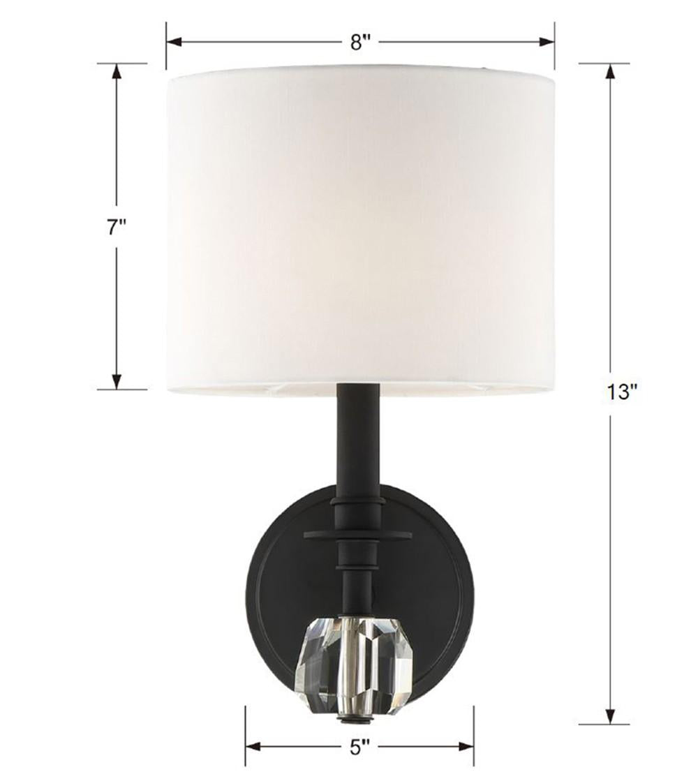 Crystorama Chimes 1 Light Black Forged Sconce