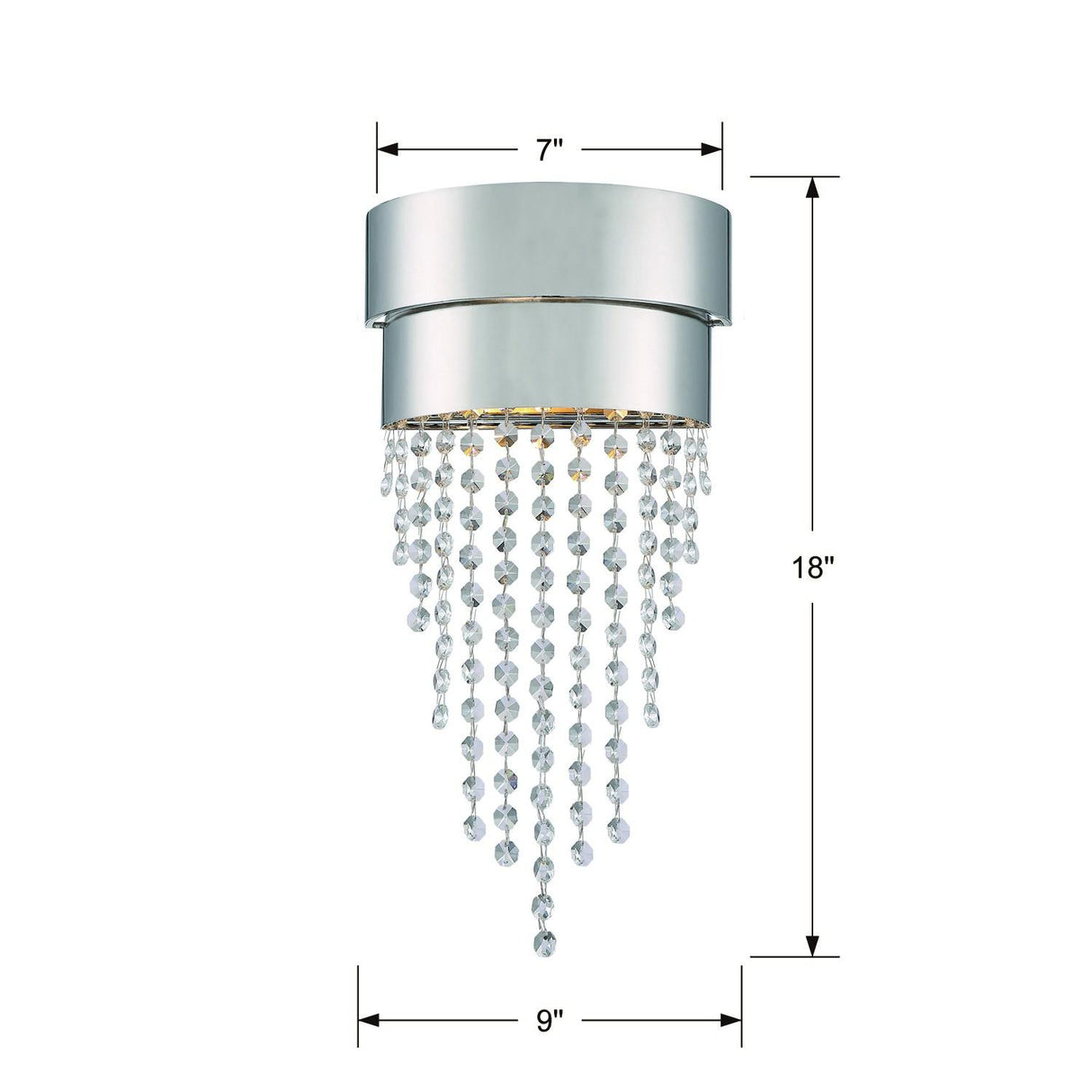Crystorama Clarksen 2 Light Polished Nickel Sconce