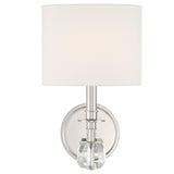 Crystorama Chimes 1 Light Polished Nickel Sconce