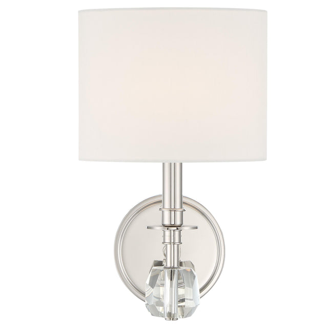 Crystorama Chimes 1 Light Polished Nickel Sconce