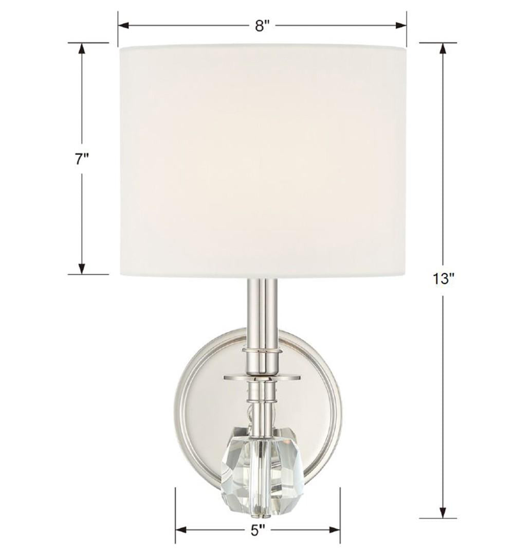 Crystorama Chimes 1 Light Polished Nickel Sconce
