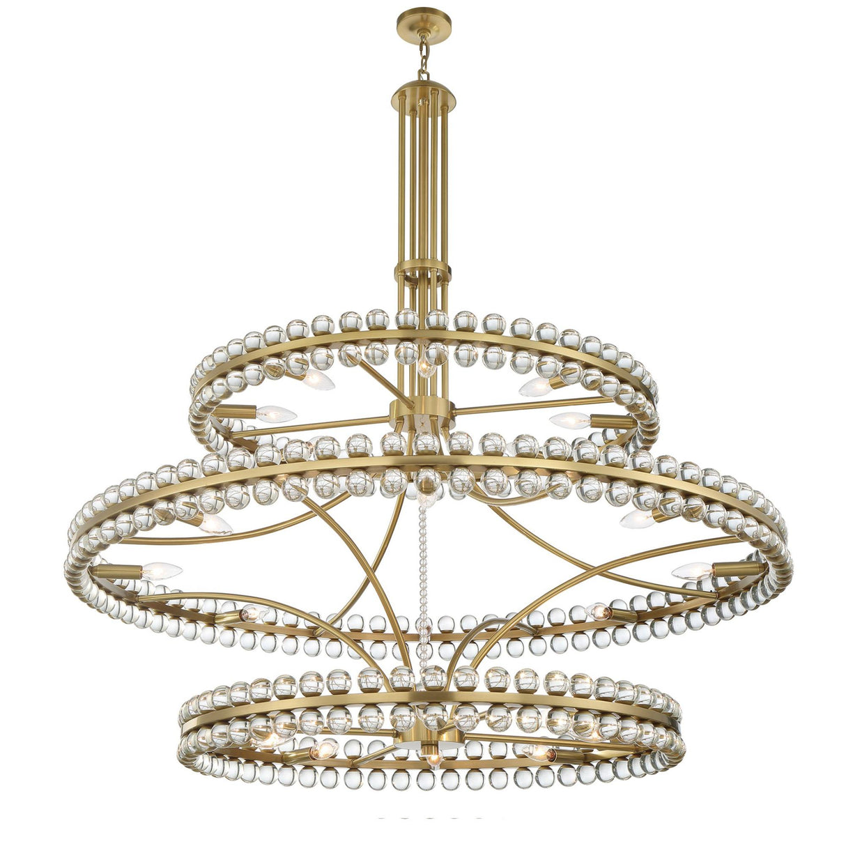 Crystorama Clover 24 Light Aged Brass Chandelier