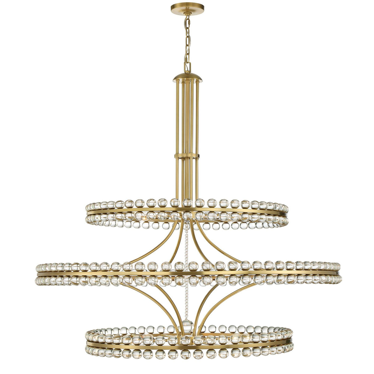 Crystorama Clover 24 Light Aged Brass Chandelier