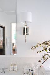 Crystorama Clifton 1 Light Polished Nickel Sconce