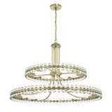 Crystorama Clover 24 Light Aged Brass Two-tier Chandelier