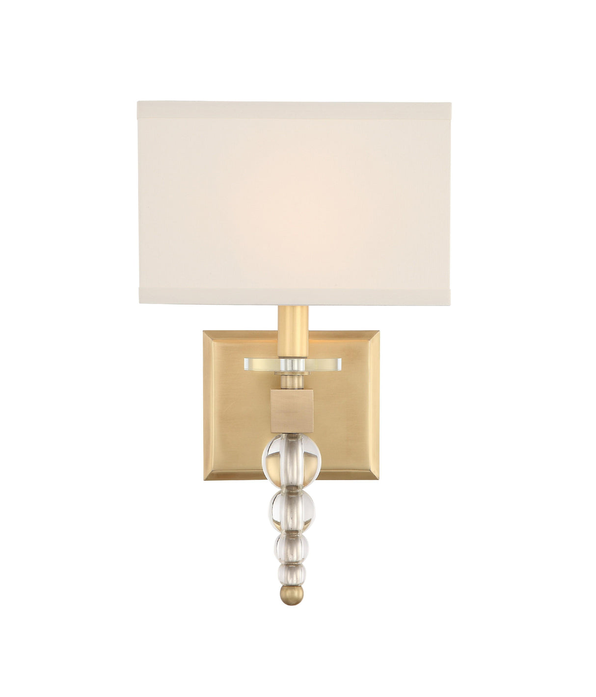 Crystorama Clover 1 Light Aged Brass Sconce