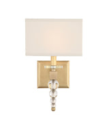 Crystorama Clover 1 Light Aged Brass Sconce