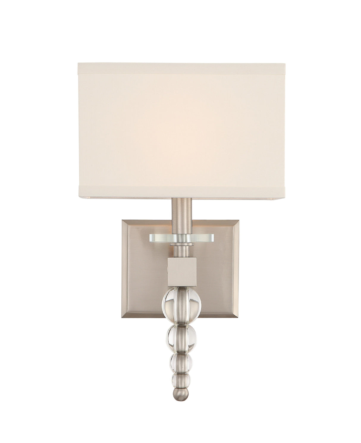 Crystorama Clover 1 Light Brushed Nickel Sconce