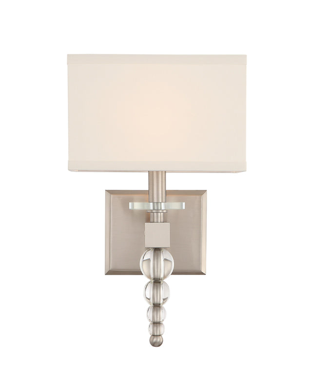 Crystorama Clover 1 Light Brushed Nickel Sconce