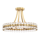 Crystorama Clover 4 Light Aged Brass Semi Flush Mount