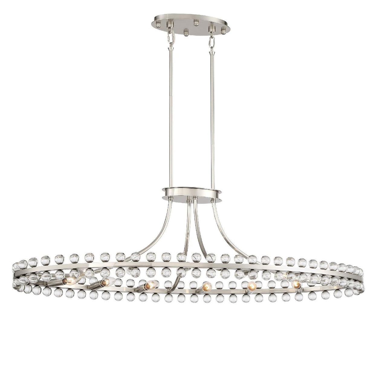 Crystorama Clover 12 Light Brushed Nickel Oval Chandelier