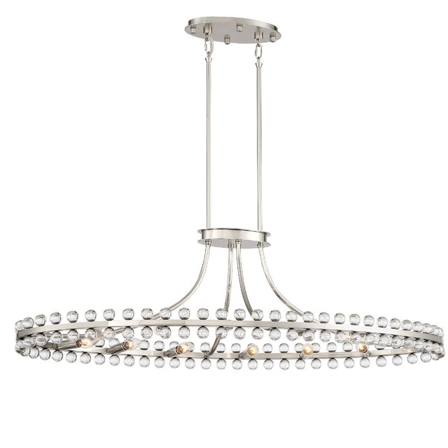 Crystorama Clover 12 Light Brushed Nickel Oval Chandelier