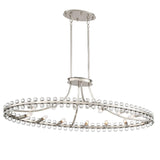 Crystorama Clover 12 Light Brushed Nickel Oval Chandelier