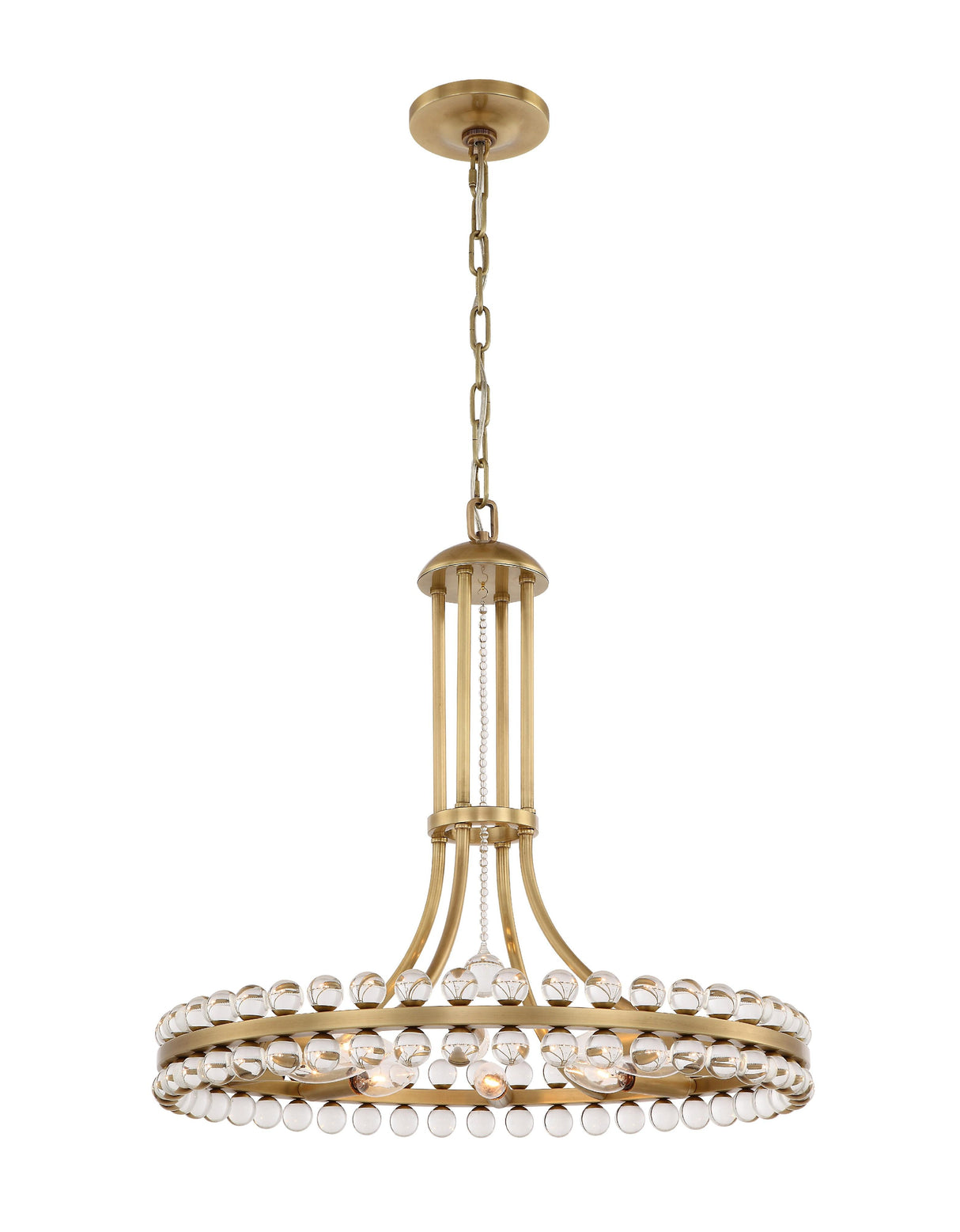 Crystorama Clover 8 Light Aged Brass Chandelier
