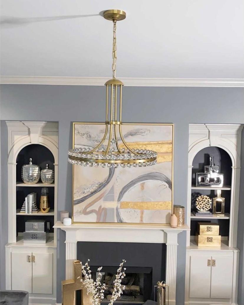 Crystorama Clover 8 Light Aged Brass Chandelier