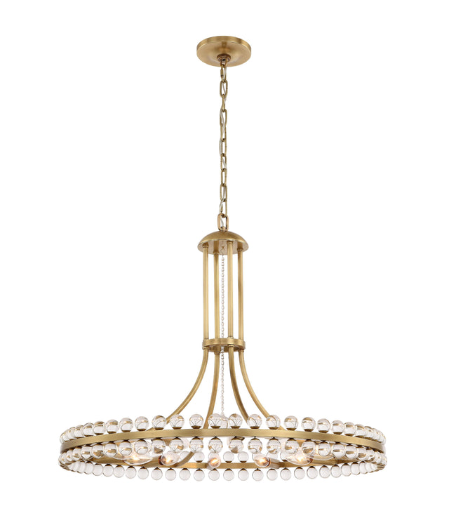 Crystorama Clover 12 Light Aged Brass Chandelier