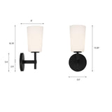Crystorama Colton 1 Light Black Sconce