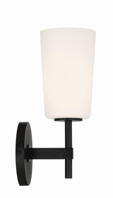 Crystorama Colton 1 Light Black Sconce
