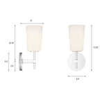 Crystorama Colton 1 Light Polished Chrome Sconce