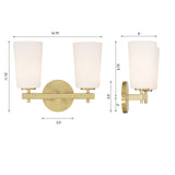 Crystorama Colton 2 Light Aged Brass Sconce