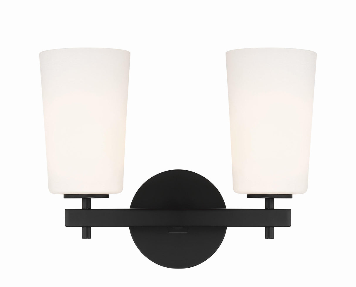 Crystorama Colton 2 Light Black Sconce