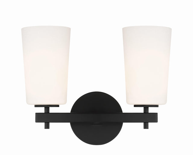 Crystorama Colton 2 Light Black Sconce