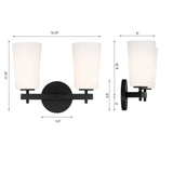 Crystorama Colton 2 Light Black Sconce