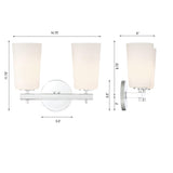 Crystorama Colton 2 Light Polished Chrome Sconce