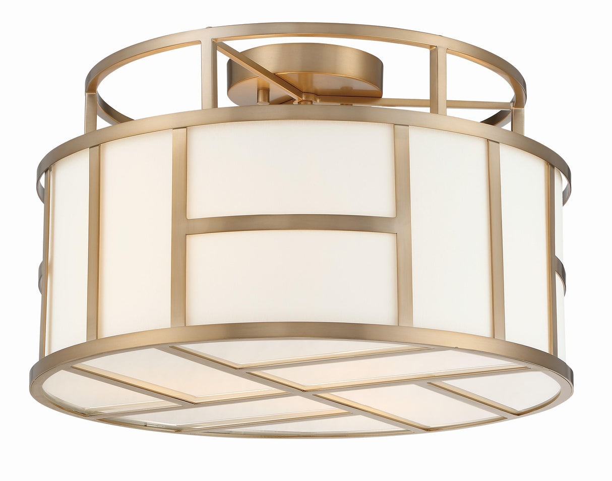Crystorama Libby Langdon Danielson 3 Light Vibrant Gold Semi Flush Mount